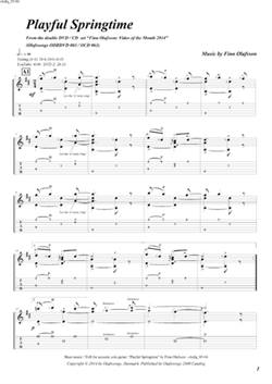 "Playful Springtime" by Finn Olafsson<BR>Album: "Video of the Month 2014"<BR>PDF sheet music / TAB for download<BR>Guitar tuning: D-A-D-G-A-D