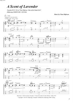 "A Scent of Lavender" by Finn Olafsson<BR>Album: "Video of the Month 2014"<BR>PDF sheet music / TAB for download<BR>Guitar tuning: D-G-D-G-B-D