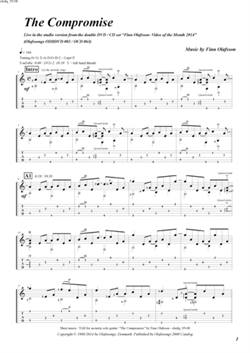 "The Compromise" by Finn Olafsson<BR>Album: "Video of the Month 2014"<BR>PDF sheet music / TAB for download<BR>Guitar tuning: E-A-D-G-B-E