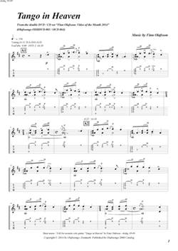 "Tango in Heaven" by Finn Olafsson<BR>Album: "Video of the Month 2014"<BR>PDF sheet music / TAB for download<BR>Guitar tuning: D-A-D-G-A-D