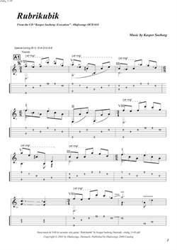 "Rubrikubik\' by Kasper Søeborg<BR>Album: "Evocation"<BR>PDF sheet music / TAB for download<BR>Standard guitar tuning: E-A-D-G-B-ED-G-B-E