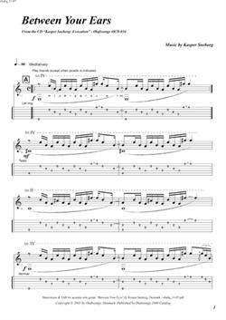 "Between Your Ears\' by Kasper Søeborg<BR>Album: "Evocation"<BR>PDF sheet music / TAB for download<BR>Standard guitar tuning: E-A-D-G-B-E