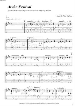 "At the Festival" by Finn Olafsson<BR>Album: "Acoustic Guitar 1"<BR>PDF sheet music / TAB for download<BR>Standard guitar tuning: D-A-D-F#-A-D