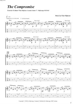 "The Compromise" by Finn Olafsson<BR>Album: "Acoustic Guitar 1"<BR>PDF sheet music / TAB for download<BR>Standard guitar tuning: E-A-D-G-B-E
