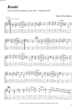 "Rondo" by Finn Olafsson<BR>Album: "Acoustic Guitar 1"<BR>PDF sheet music / TAB for download<BR>Standard guitar tuning: E-A-D-G-B-E