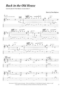 "Back in the Old House" by Finn Olafsson<BR>Album: "Acoustic Guitar 3"<BR>PDF sheet music / TAB for download<BR>Alternative guitar tuning: D-A-D-G-B-D