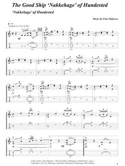 "The Good Ship \'Nakkehage\' of Hundested" by Finn Olafsson<BR>Album: "Music From North Sealand"<BR>PDF sheet music / TAB for download<BR>Guitar tuning: C-G-C-G-B-D