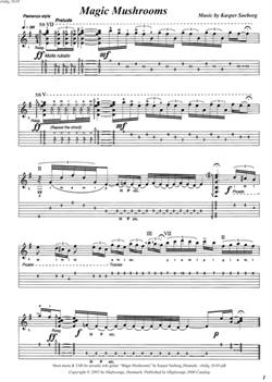 "Magic Mushrooms\' by Kasper Søeborg<BR>Album: "Levitation"<BR>PDF sheet music / TAB for download<BR>Standard guitar tuning: E-A-D-G-B-E
