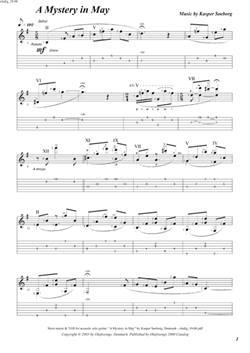 "A Mystery in May\' by Kasper Søeborg<BR>Album: "Levitation"<BR>PDF sheet music / TAB for download<BR>Standard guitar tuning: E-A-D-G-B-E