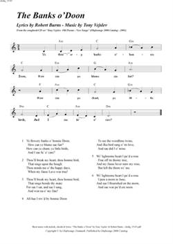 "The Banks o\'Doon"<BR>By Tony Vejslev & Robert Burns<BR>From the songbook/CD set "Old Poems - New Songs"<BR>Sheet music