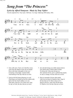 "Song from "The Princess""<BR>By Tony Vejslev & Alfred Tennyson<BR>From the songbook/CD set "Old Poems - New Songs"<BR>Sheet music