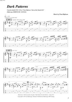 "Dark Patterns" by Finn Olafsson<BR>Album: "Video of the Month 2014"<BR>PDF sheet music / TAB for download<BR>Guitar tuning: E-A-D-F#-B-E