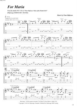 "For Maria" by Finn Olafsson<BR>Album: "Video of the Month 2014"<BR>PDF sheet music / TAB for download<BR>Guitar tuning: E-A-D-F#-B-E
