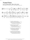 "Neutral Tones"<BR>By Tony Vejslev & Thomas Hardy<BR>From the songbook/CD set "Old Poems - New Songs"<BR>Sheet music
